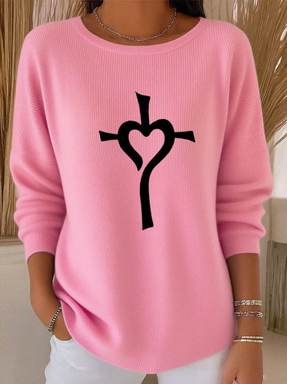 Women's casual simple cross knitted top