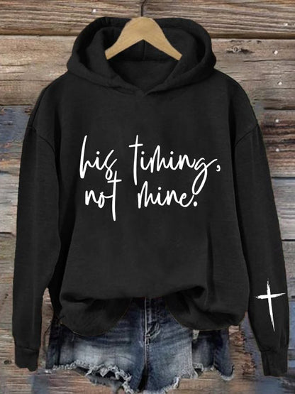 Women's His Timing, Not Mine  Print Sweatshirt