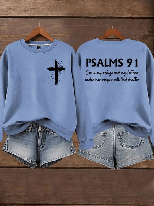 Women's God Is My Refuge And My Fortress Under His Wings I Will Find Shelter Sweatshirts