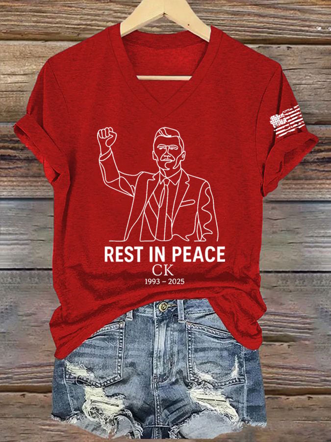 Women's Commemorative Leader Print V-Neck T-Shirt