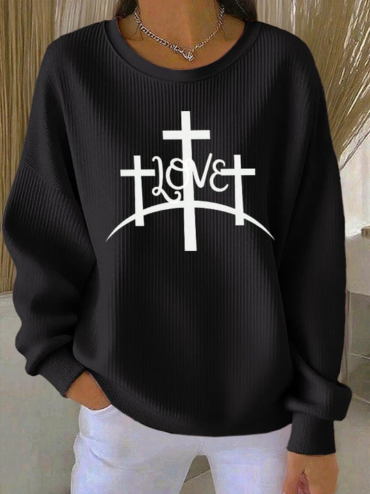 Women's Faith Cross Casual Sweatshirt