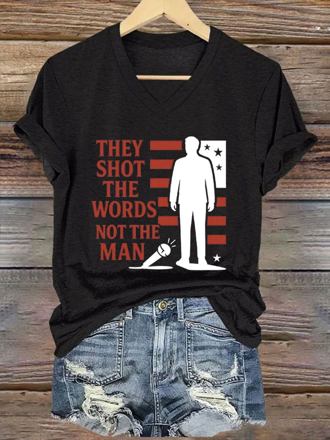 Women's Hot Spot Print V Neck T-shirt