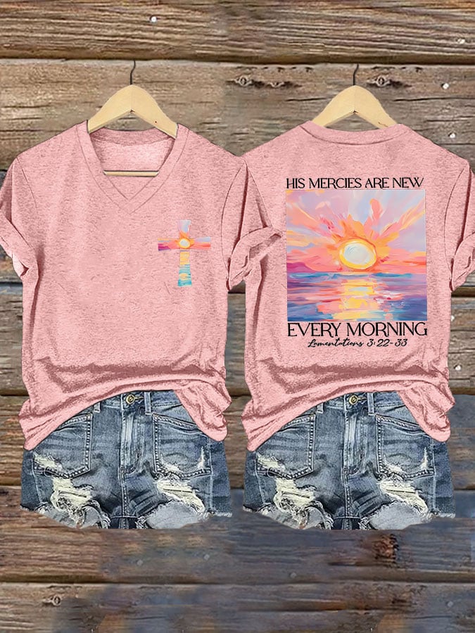 Women's His Mercies Are New Every Morning Feeling Printed T-Shirt