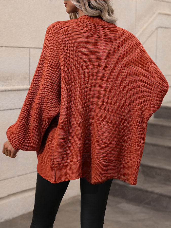 Women'S Sweater Solid Color Knitted Cardigan