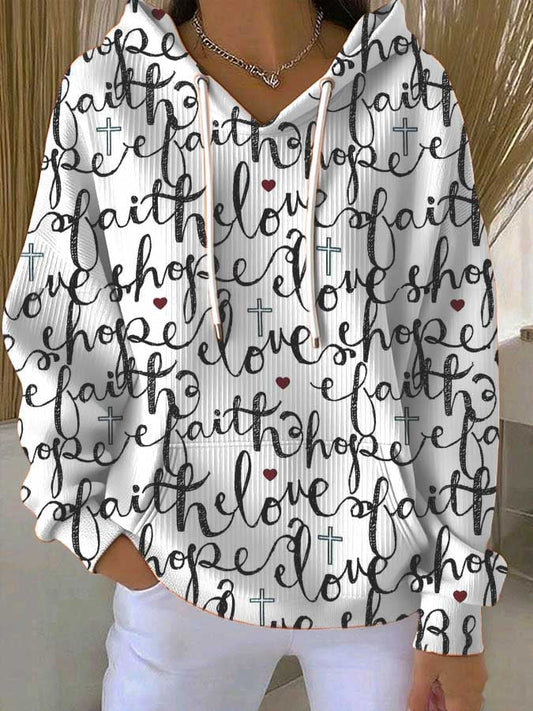 Women's Faith Print Casual Sweatshirt