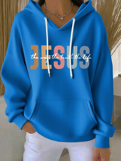 ✝Buy 3 Get 10% Off✝ Women's Casual Faith Ribbed Hoodie