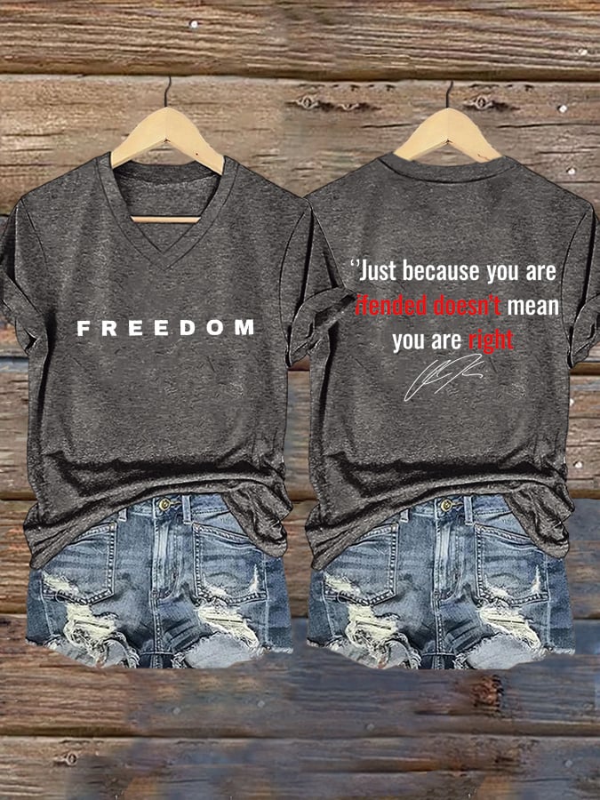 Women's Hot Print V-Neck T-Shirt