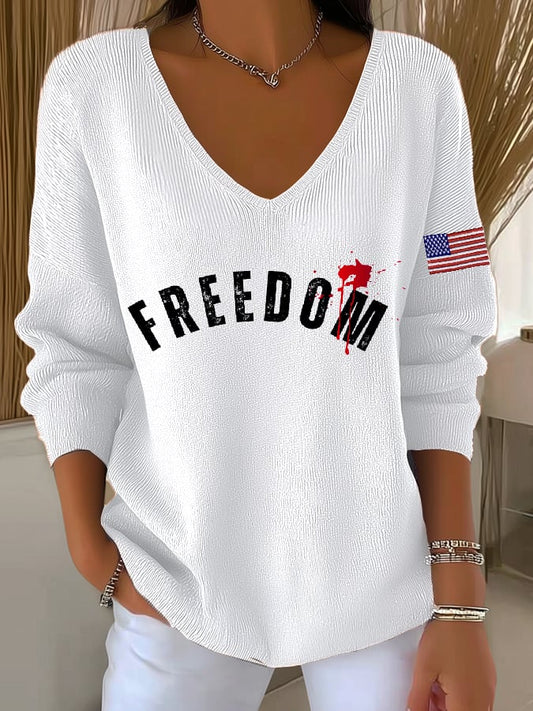 Women's Freedom Print Long Sleeve Top