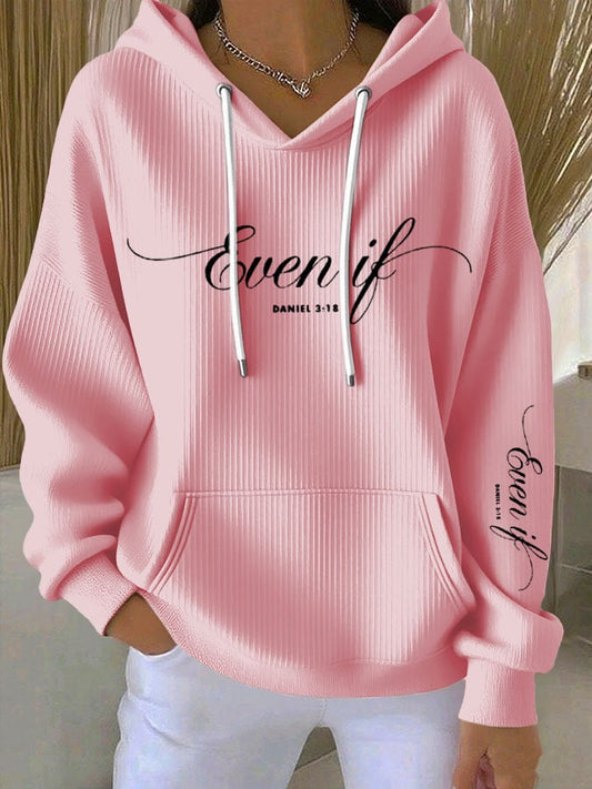 Women's Faith Print Casual Hoodie