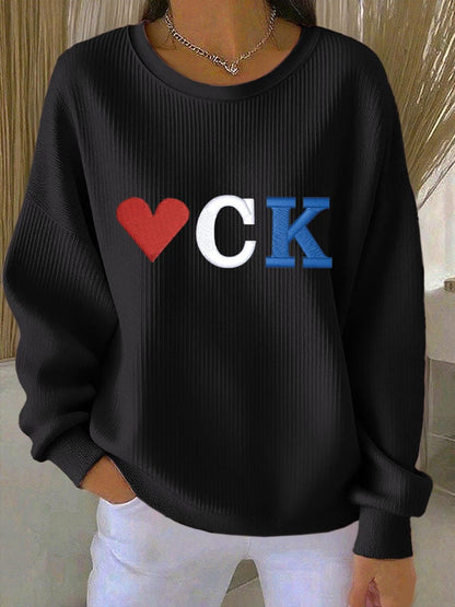 Women's 47 Falg Print Round Neck Sweatshirt