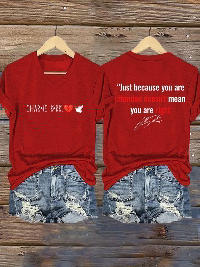 Women's Hot Spot Print V Neck T-shirt