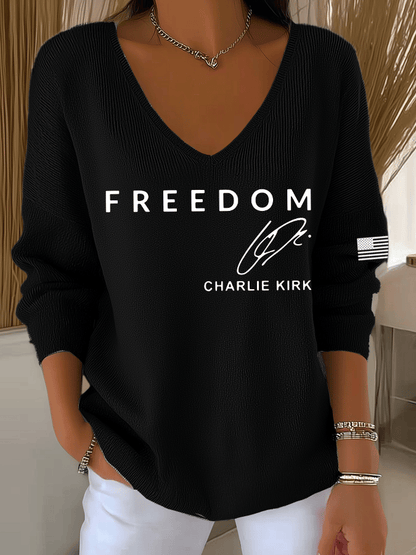 Women's Freedom Printed Knit Long Sleeve Top