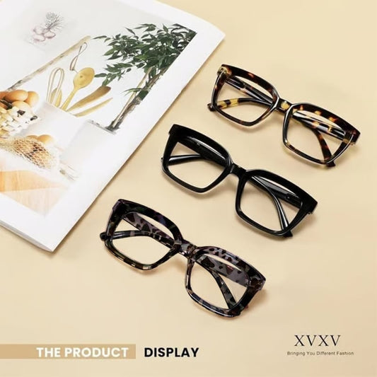 ✨👓Tortoiseshell Reading Glasses – Blue Light Blocking Oversized Square Readers