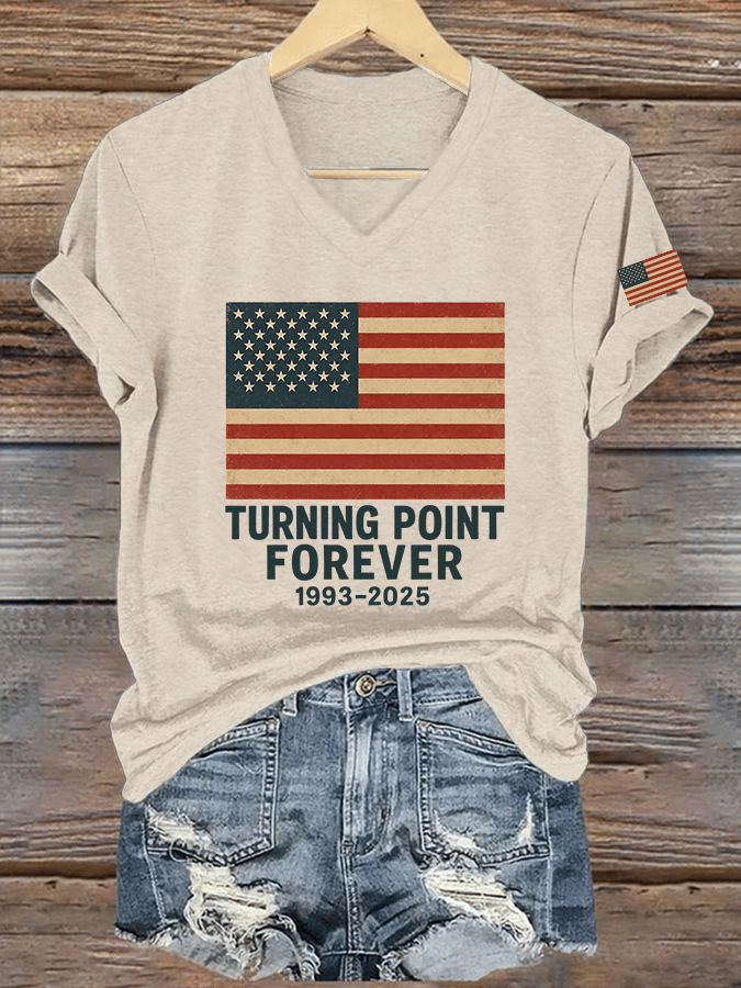 Women's Hot Spot Print V-Neck T-Shirt