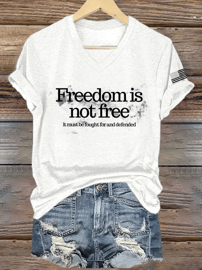 Women's Hot Spot Print V-Neck T-Shirt