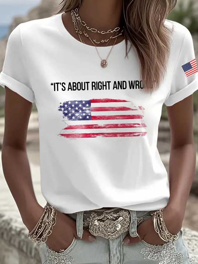 Women's Commemorative Leader FREEDOM Print Crew Neck T-Shirt