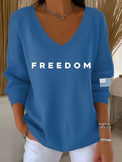 Women's Freedom Print Long Sleeve Top