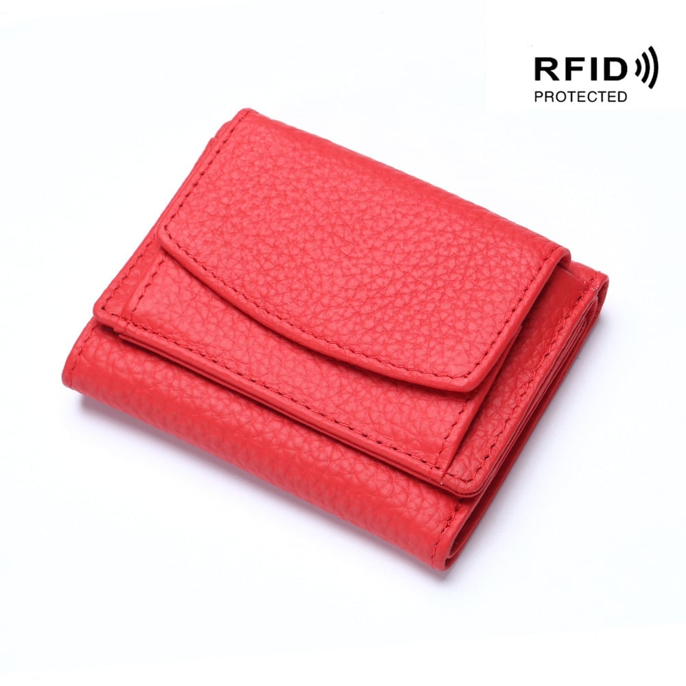 2026 New Genuine Leather RFID Blocking Card Holder Organizer Pocket Mini Wallet