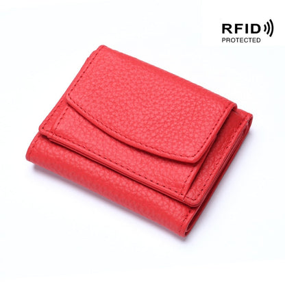 2026 New Genuine Leather RFID Blocking Card Holder Organizer Pocket Mini Wallet