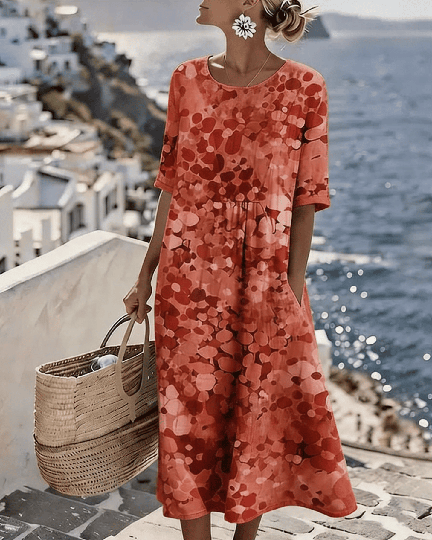 🌼Colour Bloom Watercolor Milk Silk Dress