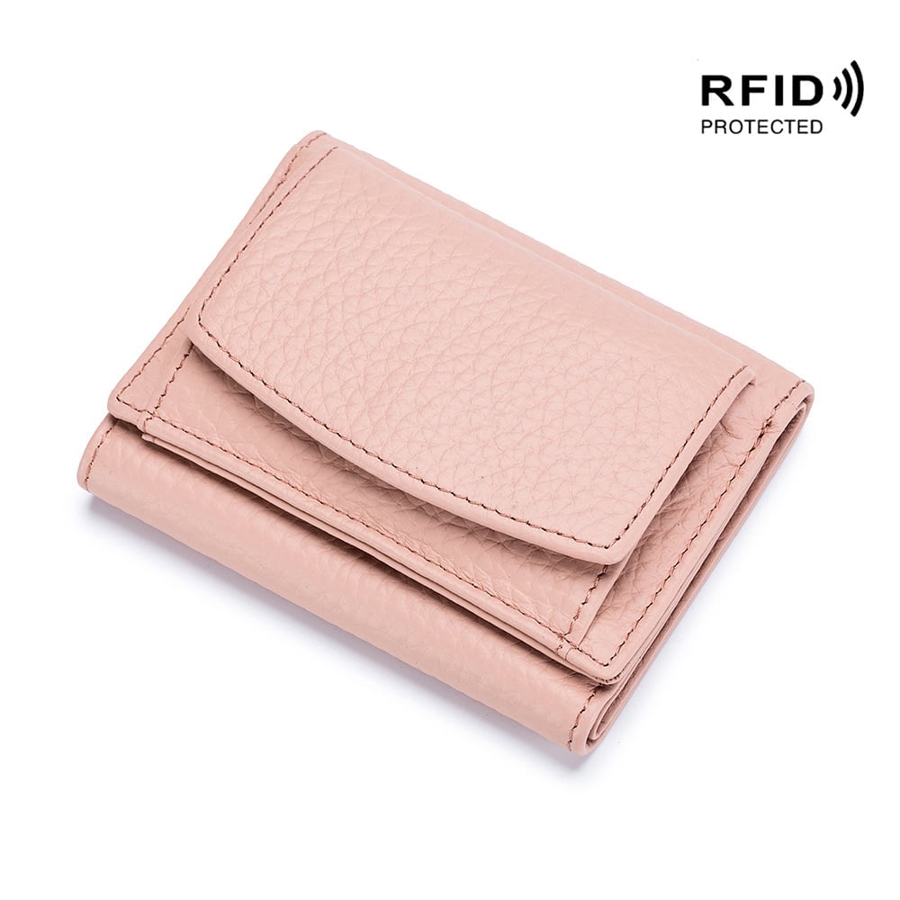 2026 New Genuine Leather RFID Blocking Card Holder Organizer Pocket Mini Wallet