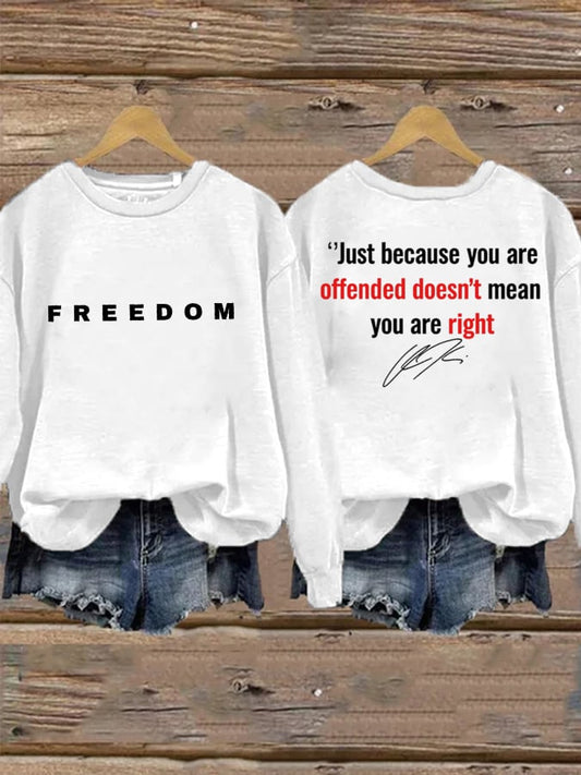 Women's Freedom American Flag Print Waffle Hoodie