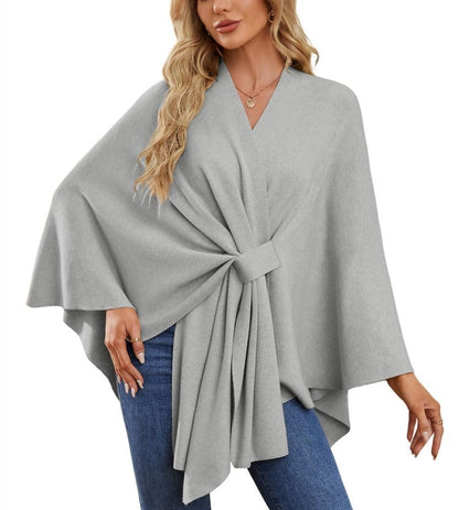 🔥Elegant Shawl Wraps Soft Open Front Poncho Sweater