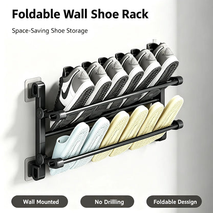 Foldable Wall-Mounted Shoe Rack 50cm Plastic Steel