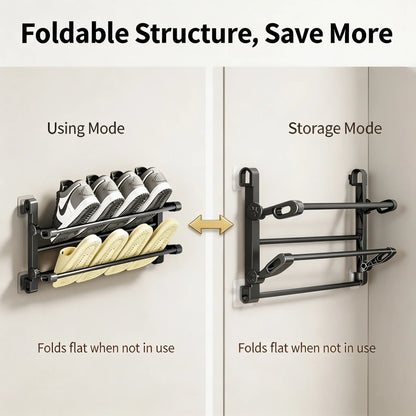 Foldable Wall-Mounted Shoe Rack 50cm Plastic Steel