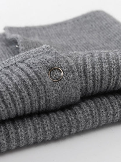 Solid Color Warm Knitted Scarf