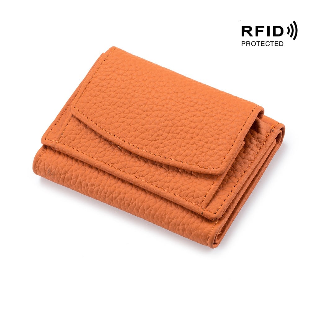 2026 New Genuine Leather RFID Blocking Card Holder Organizer Pocket Mini Wallet