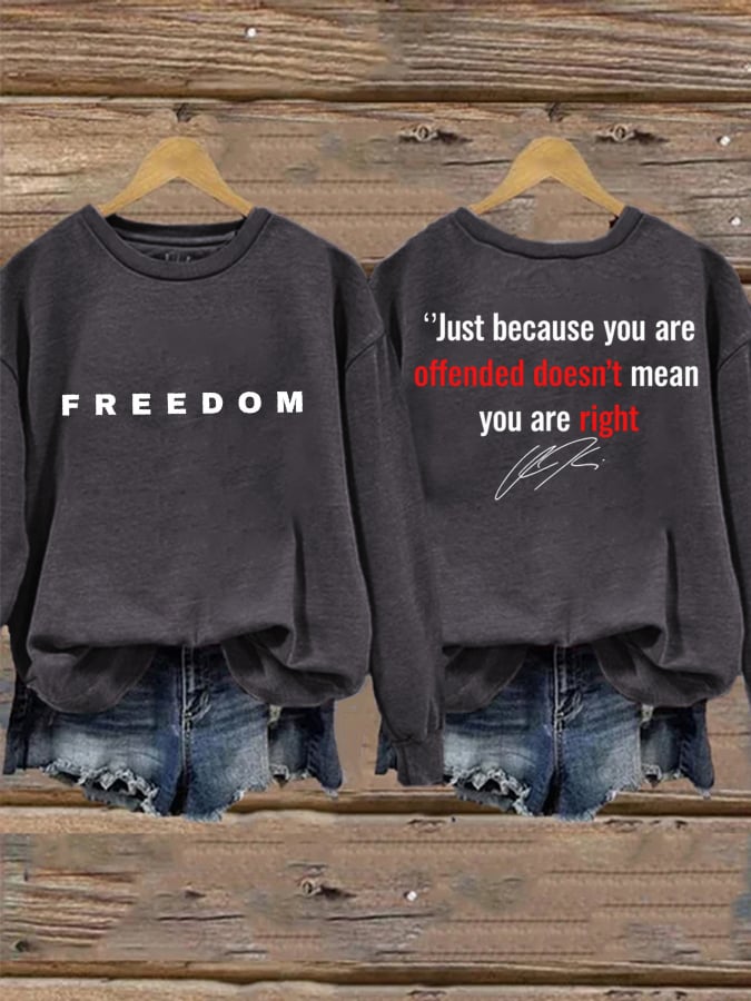 Women's Freedom American Flag Print Waffle Hoodie