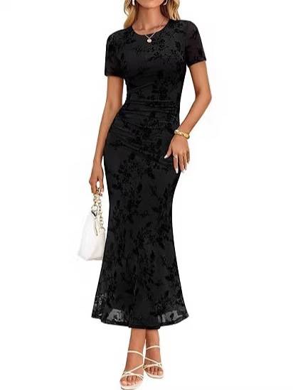 Women's Floral Mesh Mermaid Dress