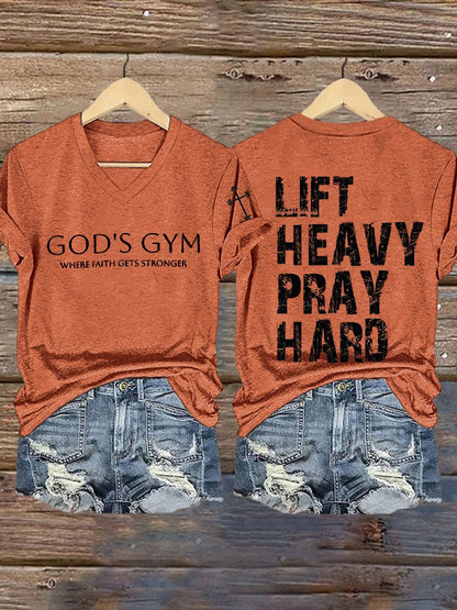 Women's Retro Gym Faith Print T-Shirt