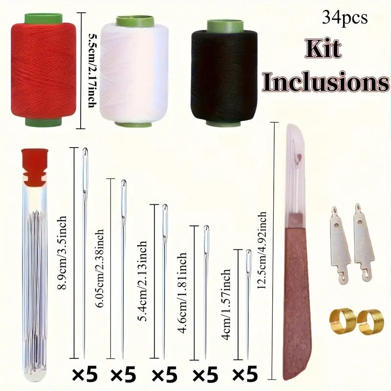 🎄Christmas-Sale 49%Off❤34PCS Big Eye Steel Needles Set