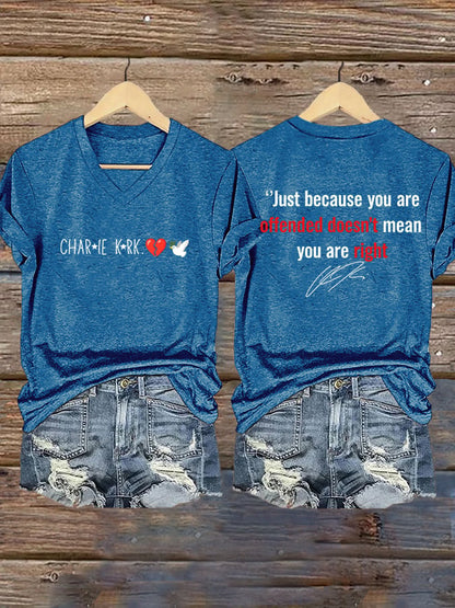 Women's Hot Spot Print V Neck T-shirt