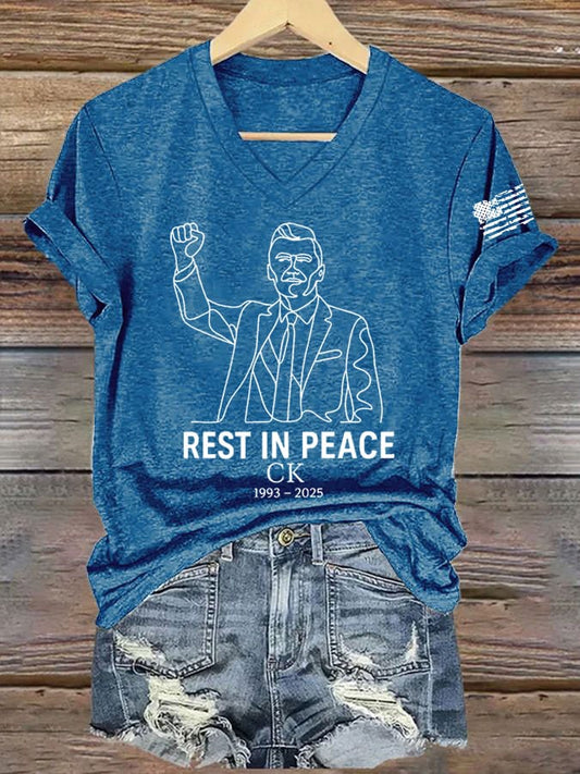 Women's Commemorative Leader Print V-Neck T-Shirt