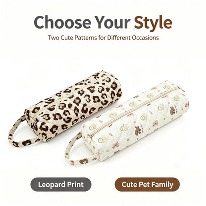 Quilted Hair Dryer Storage Bag - Travel Case for Hair Dryer, Curling Iron & Straightener