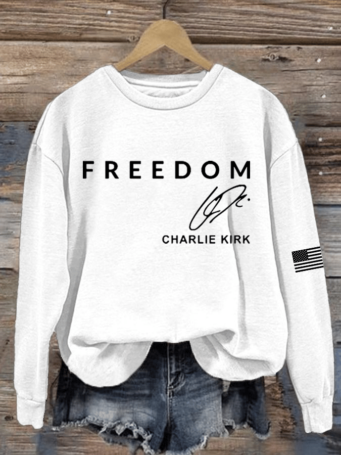 Women's Freedom Printed Crew Neck Sweatshirt