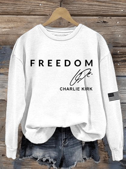 Women's Freedom Printed Crew Neck Sweatshirt