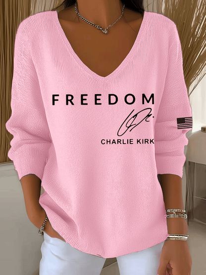 Women's Freedom Printed Knit Long Sleeve Top
