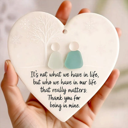 Heart-Shaped Sea Glass Friendship Decor🌊✨ Shaped by Nature & Crafted by Hand💝