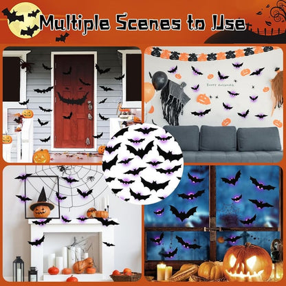 🎁🔥 3D Bat Light Design LED Decorations （contains three sizes: large, medium and small）