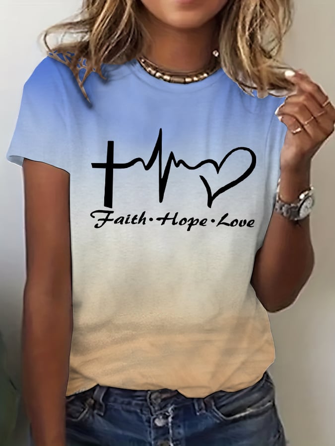 Women's Faith Hope Love Short-sleeved T-shirt
