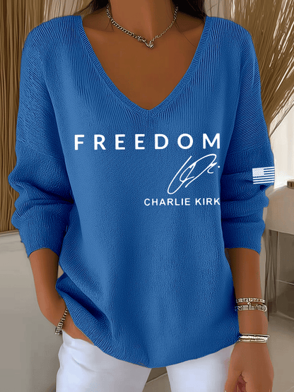Women's Freedom Printed Knit Long Sleeve Top