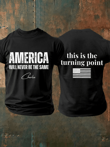 Men's FREEDOM Print short-sleeved T-shirt