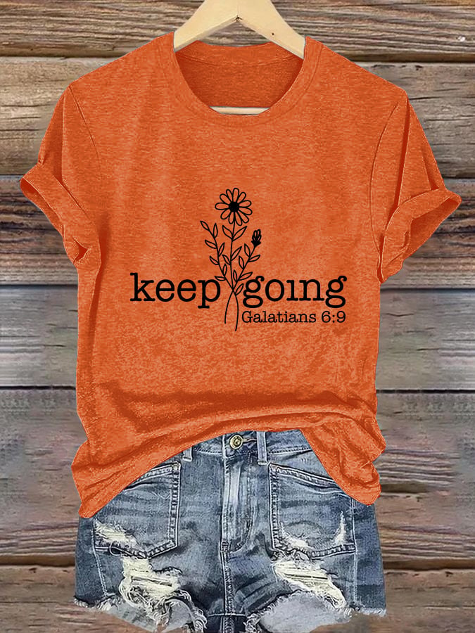 Women's Casual Christian Faith Graphic Printed Round Neck Short Sleeve T-Shirt