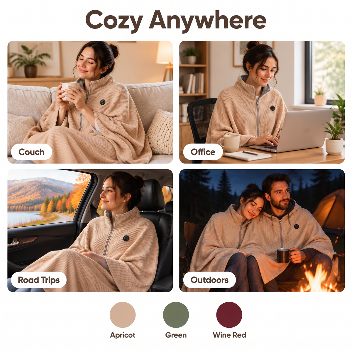LorenaWear™ Heated Wearable Blanket Wrap