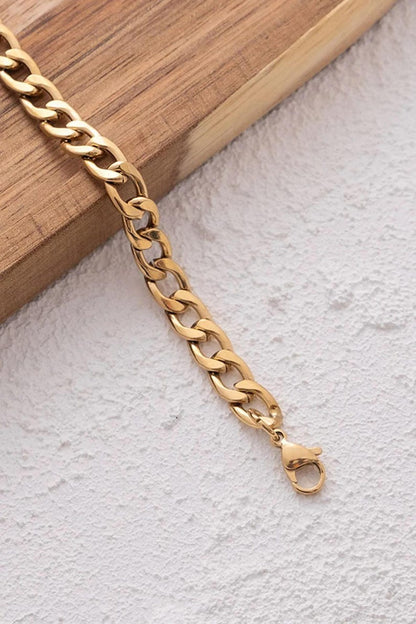 18K Big Gourmet Chain Anklet Tarnish Resistant 6mm Unisex Combination Thin Chain Adjustable Stylish Gift for All
