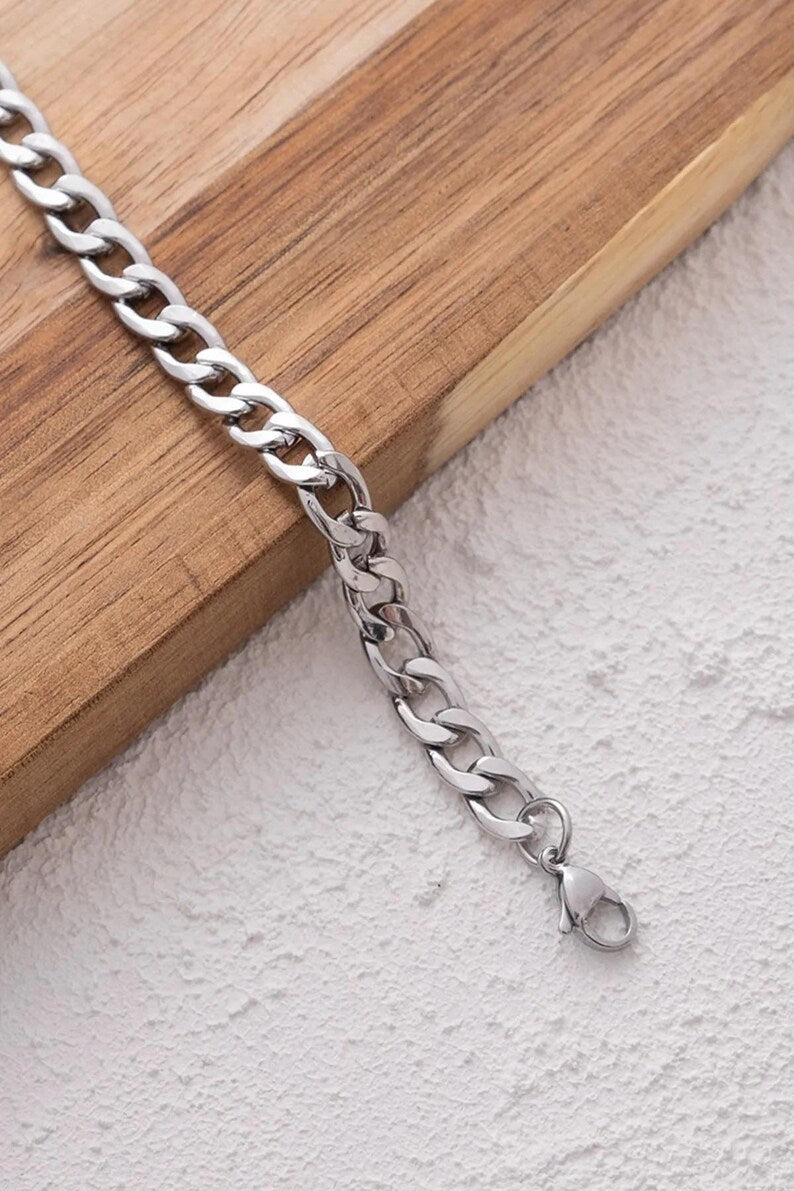 18K Big Gourmet Chain Anklet Tarnish Resistant 6mm Unisex Combination Thin Chain Adjustable Stylish Gift for All
